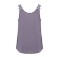 thumbnail image 7 of CYRBOKO Tank Tops for Women, Summer Crew Neck Casual Lace Straps Sleeveless Tops Purple Size 2XL, 7 of 7