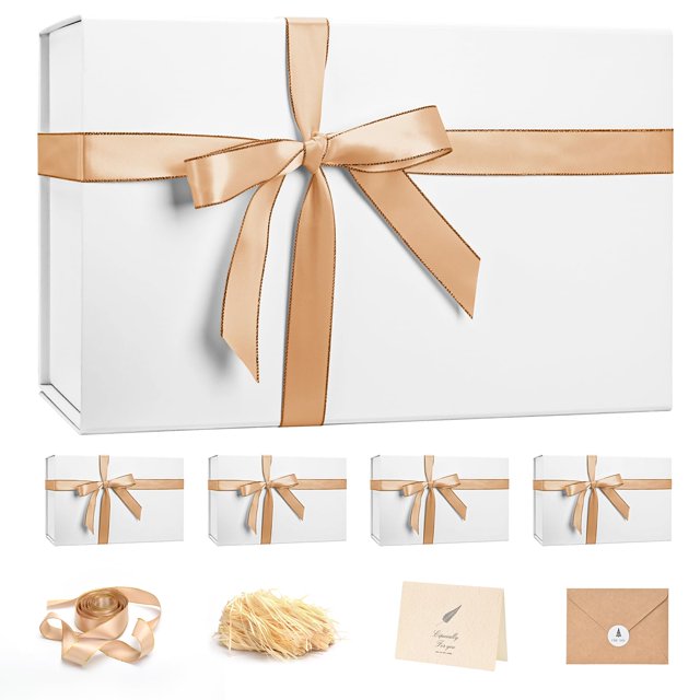 Caja de regalo LIFELUM grande de 35,56 x 21,59 x 11,43 cm con tapa navideña