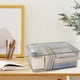thumbnail image 5 of Caja de almacenamiento de acrílico transparente | Organizador de escritorio para materiales de oficina Documentos cosméticos | Recipiente de plástico apilable con tapa y asas resistentes a manchas, 5 of 6