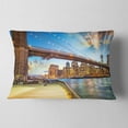 thumbnail image 2 of Designart Bridge Park Brooklyn - Cityscape Photography Throw Pillow - 12x20, 2 of 5
