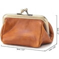 thumbnail image 5 of CoCopeaunts Genuine Leather Clutch Bag for Women Kiss Lock Wallet Retro Coin Purse Coin Organizer Cute Purse, 5 of 6