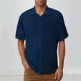 thumbnail image 2 of hotojiny Big and Tall Men's Linen Shirts Breathable Short Sleeve Casual Shirts Button down Shirt for Men Beach Summer Wedding Shirt, 2 of 6