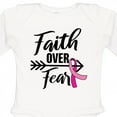 thumbnail image 4 of Inktastic Breast Cancer Awareness Faith over Fear with Pink Ribbon and Arrow Girls Long Sleeve Baby Bodysuit, 4 of 5
