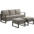 thumbnail image 2 of Unnifurnzi 3 Seater Patio Wicker Sofa-All Weather High Back Outdoor Rattan Couch with Outdoor Ottomans Patio Sofa Set for Porch Garden Backyard Poolside-Gray/Gray, 2 of 7