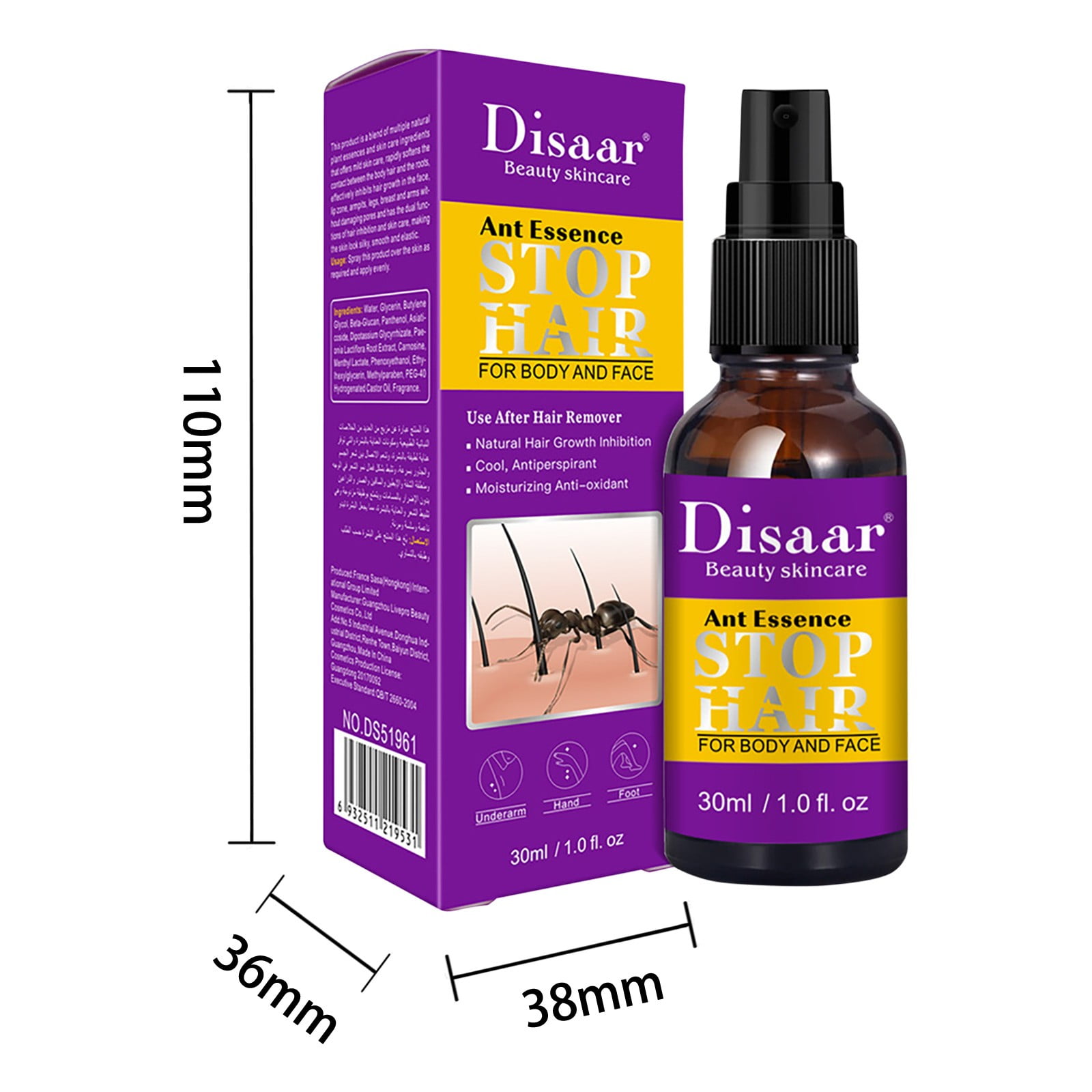 Natural Hair Growth Inhibitor Ant Essence Stop Hair Hair Removal Spray Depilation 30ml Natural Hair Growth Inhibitor Ant Essence Stop Hair Hair Removal Spray Depilation 30ml