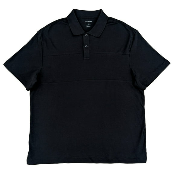 Van Heusen Mens Black Short Sleeve Polo Shirt Large