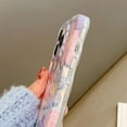 thumbnail image 3 of Designed for iPhone Case,Retro Oil Painting Blu-ray Flower Floral Pattern Camera Lens Protection Shockproof Protective Cover Phone Case (Pink,iPhone 13), 3 of 5