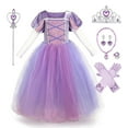 thumbnail image 2 of IBTOM CASTLE Girls Princess Dress Halloween Cosplay Fancy Dress up Christmas Birthday Party Long Maxi Puffy Dresses with Accessories 7PCS Outfits, 2 of 6