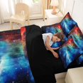 thumbnail image 5 of Manfei Glowing Stars 7 Pieces Full Size Bedding Sets,Celestial Colorful Nebula Full Size Bed in a Bag,Black Reversible, 5 of 7