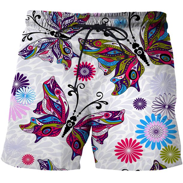 Abstract Butterfly Graphic Beach Shorts Pants Men 3D Print Surf Board Shorts Summer Hawaii Swimsuit Swim Trunks Cool Ice Shorts Fivean unisex