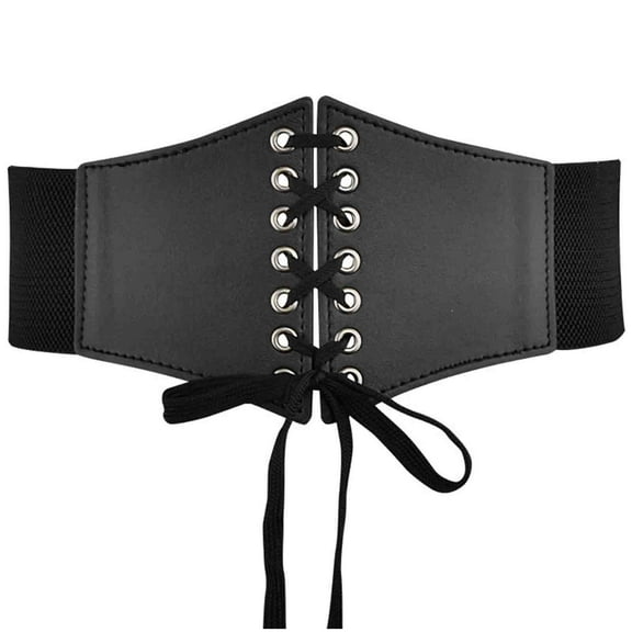 Clearance Clothes Under $5.00 Abomasnow Corset Waist Belt for Women Fashion Wide Elastic Lace-Up Front Belt for Dresses 2.95 inch