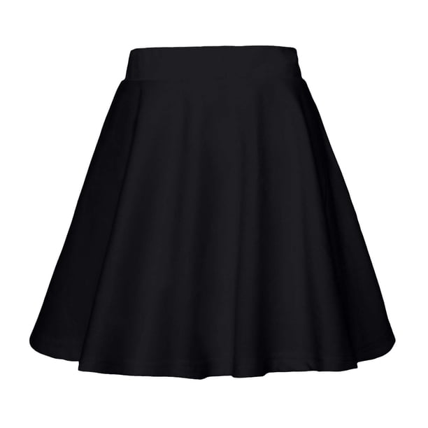 Faldas de Verano Cortas de la Mujer A-Línea Color Sólido Medio Mini Falda Casual Cintura Elástica, Faldas de Línea a para las Mujeres