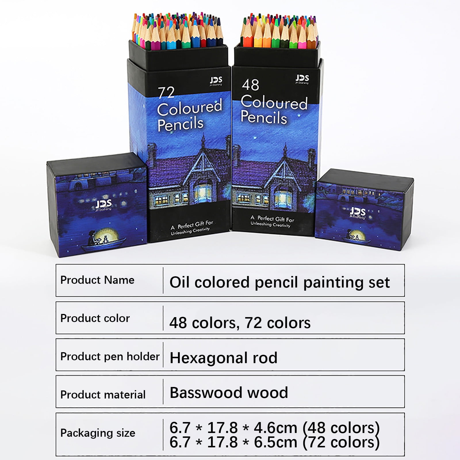 DZQMTKX Oil Colored Pencils Set, 72 Colors Artist Drawing Supplies, Premium Coloring Pencils for Adult Coloring Books, Art Kit for Sketching Blending Shading