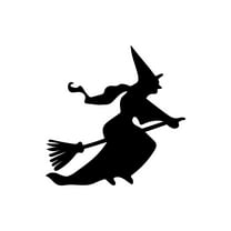 Vinyl Wall Art Decal - Flying Witch - 22.5" x 22.5" - Fun Spooky Halloween Seasonal Decoration Sticker - Teens Adults Indoor Outdoor Wall Door Window Living Room Office Decor