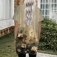 thumbnail image 5 of TQWQT Womens Plus Size Tunics or Tops to Wear with Leggings Long Shirts Short Sleeve Oversized Shirt Summer V-Neck T-Shirt Ethnic Floral Print Long Tops, 5 of 5