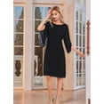 thumbnail image 4 of Womens Chiffon Dresses Flutter Sleeve Party Wedding Cocktail Dress Black XL, 4 of 7