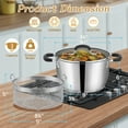 thumbnail image 2 of 6 Quart Stainless Steel Stockpot with Deep Fryer Basket, Stainless Steel Pot with Lid, 6QT Large Stock Pot, Induction Ready, Compatible with All Stoves, Dishwasher Safe, 2 of 6