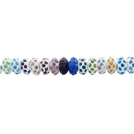 Hole Rhinestone (10 Rhinestone Color Assorted Pieces of Resin European Beads, Grade A Rhinestones, Size: 6 x 12mm, Hole:)