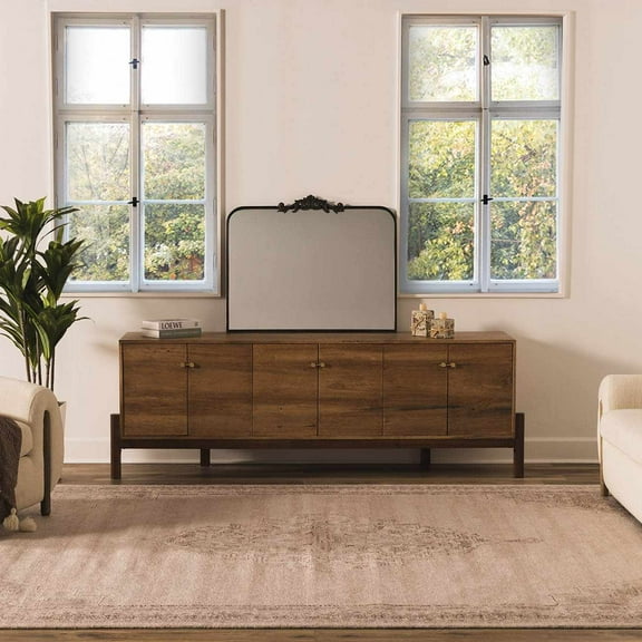 Hauteloom Ashwin Living Room, Bedroom Area Rug - Traditional - Beige, Dark Brown - 2' x 3'