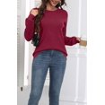 thumbnail image 5 of Zeagoo Fall Sweaters for Women Crewneck Long Sleeve Crochet Texture Pullover Sweater Tops, 5 of 6