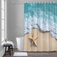 thumbnail image 5 of Summer Starfish Shower Curtains for Bathroom, Coastal Beach Washable Fabric Shower Curtain with Hooks Waterproof Bathroom Decor Sets, 48 x 72 Inches, 5 of 9