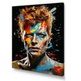 thumbnail image 2 of Designart "David Bowie Portrait in Paint Fusion II" Fashion Canvas Wall Art - Glam Red Pop Art Entryway Wall Art, 2 of 6