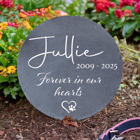 Custom Dog Sympathy Gift – Dog And Cat Memorial Garden Stone, Memorial Headstone for Pet Loss, In Memory Remembrance & Pet Grave Marker