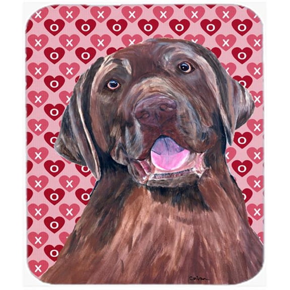 Labrador Chocolate Hearts Love And Valentines Day Mouse Pad, Hot Pad Or Trivet