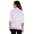 thumbnail image 3 of Simply Ravishing Women's Basic 3/4 Sleeve Hip Length Open Drape Cardigan, 5X, Ivory, 3 of 4