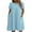 Sky Blue, variant on Lolmot Women's Casual Cocktail Dresses Summer Solid Color Cotton Linen Dress Casual Loose Short Sleeve Round Neck Casual Dresses with Pockets