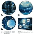 thumbnail image 3 of Designart "Christmas Winter Wonderland Night Landscape" Landscapes Framed Wall Art - Traditional Blue Winter Landscape Bedroom Framed Canvas Wall Art, 3 of 6
