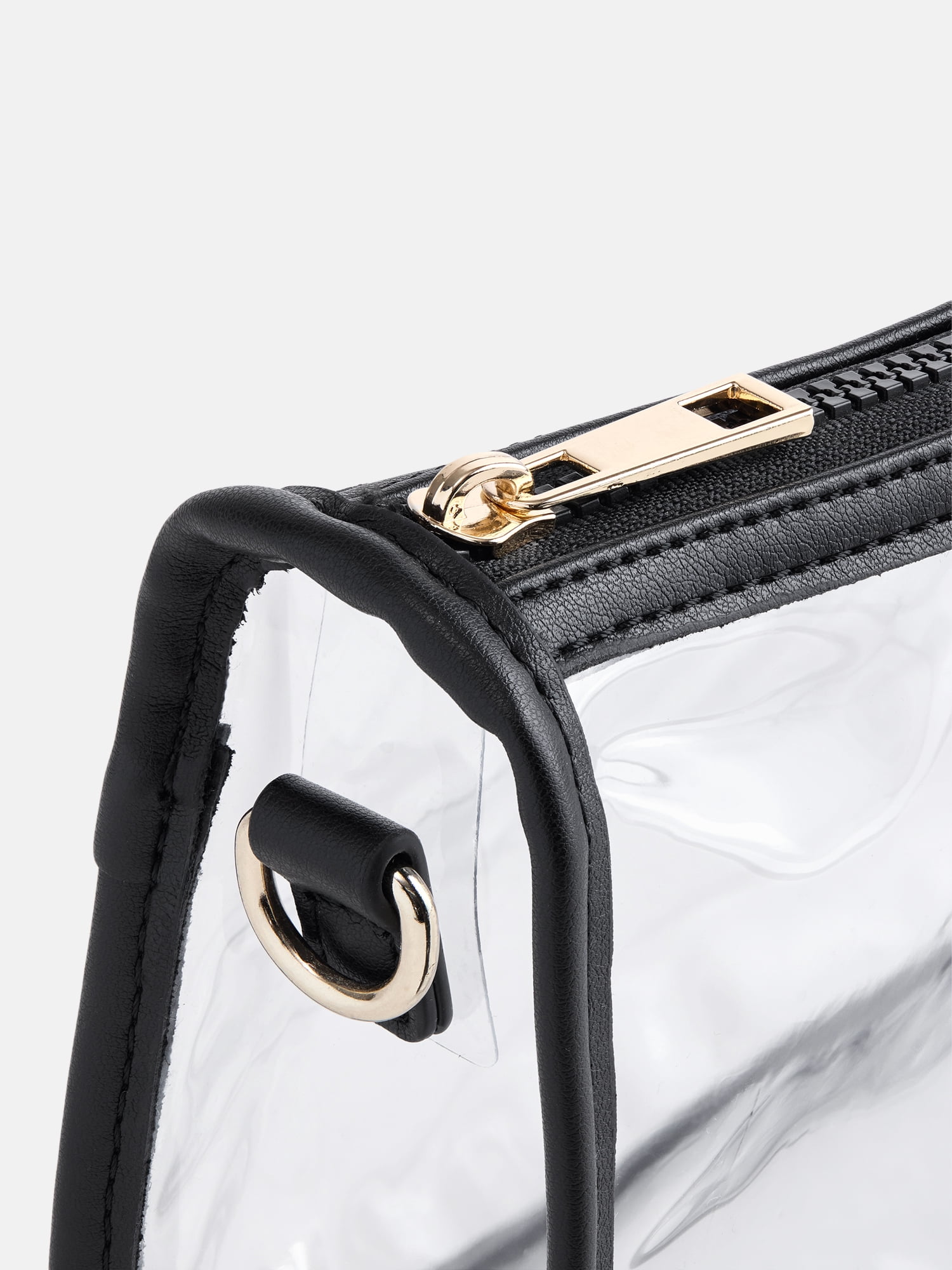 No Boundaries Women's Game Day Clear Mini Shoulder Bag, Black