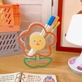 thumbnail image 4 of Transparent Pen Container Multifunctional Cute Cartoon Acrylic Makeup Brush Storage Case for Office Desk Makeup Table Flower, 4 of 5