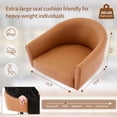 thumbnail image 6 of FIRAVOE Bar Stools Set of 4 (19.7" Large Base) Swivel Bar Stools with Back & Arms (24"-34" Height) Adjustable Faux Leather Barstools Bar Chairs for Kitchen Island, Caramel Brown, 6 of 10