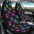 thumbnail image 3 of Uorisanigo Colorful Dog Paws Car Seat Covers Waterproof Front Seat Covers Easy Installation Stretch Polyester Fabric Cover Protection Interior Accessories Universal Fit Most Cars,SUV, Trucks, 3 of 7
