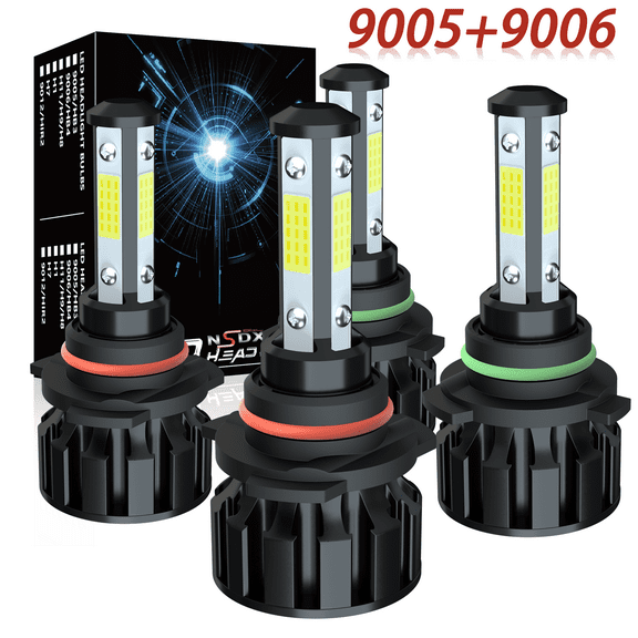 NSDXCT 9005 9006 LED Headlight Bulbs For TOYOTA Highlander 2001-2004 2005 2006 2007 Hi/Lo Beam 4pcs