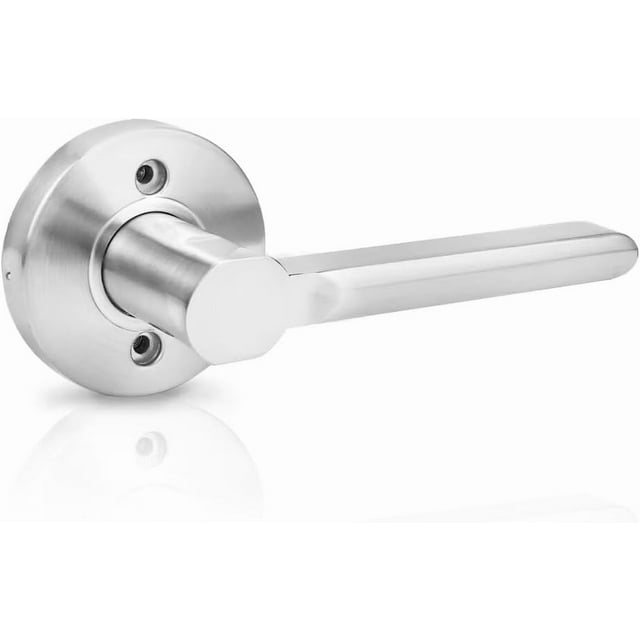 Levier de Porte de Passage Sans Clé Réversible Verrou Robuste Intérieur Poignées de Porte en Nickel Tache pour Couloir et Garde-Robe