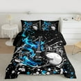 thumbnail image 2 of Homewish Drum Guitar Bedding Comforter Set for Men, Black Blue Watercolor Twin Comforter Sets, Rock and Roll Music Reversible Bedding Set, Super Cozy Room Decor, 2-Piece, 2 of 8