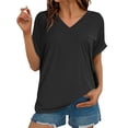 thumbnail image 2 of Tittly Womens T Shirts Tops for Women Trendy Casual Short Sleeve Tops for Women Women Shirt Short Sleeve Casual Stylish Top Shirts Black, 2 of 4