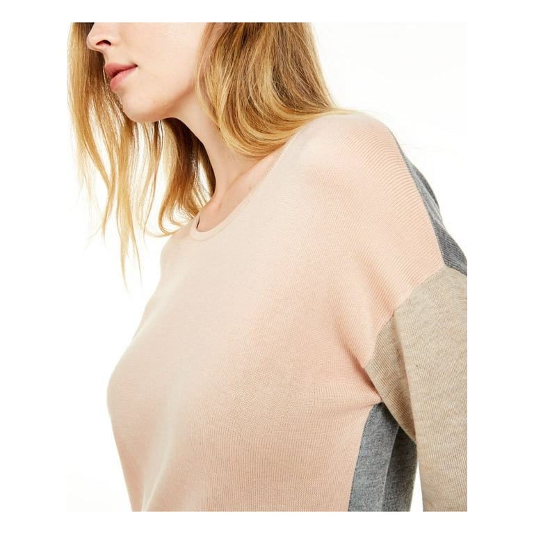 Calvin Klein Womens Colorblock Crewneck Sweater Orange L Calvin Klein Womens Colorblock Crewneck Sweater Orange L