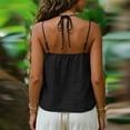 thumbnail image 7 of FDGIU Women's Lace Trim V Neck Spaghetti Strap Camisole, Crinkled Woven Loose Sleeveless Casual Tank Top, 7 of 7