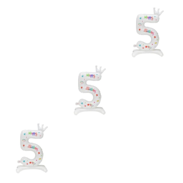 Maytalsory Add Touch Of Elegance With White Standing Digital Balloons - For Birthday Decor Can Be Used Repeatedly For Easy Number 5 3Set