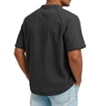 thumbnail image 6 of Homeyce Mens Vintage Western Button Down Shirts Distressed Cowboy Shirt Solid Color Trendy Shirt Jackets,Black 3XL, 6 of 6