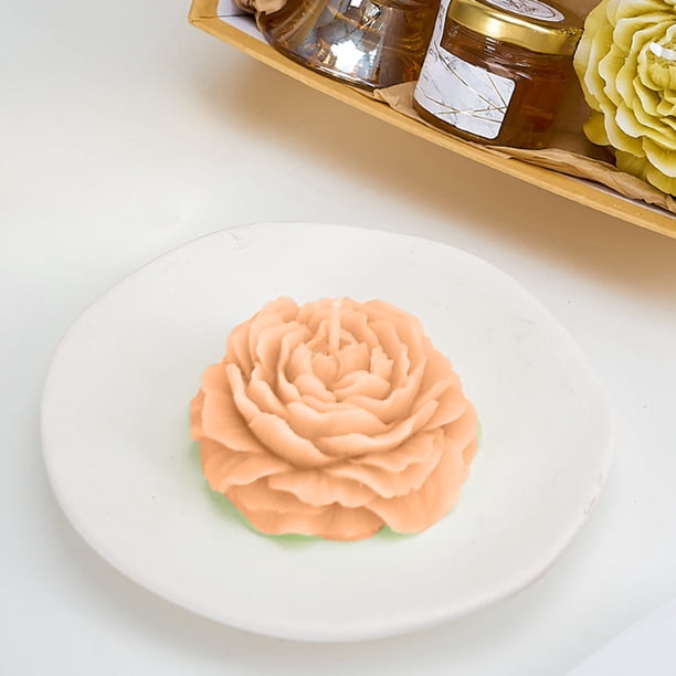 Cera de Vela para la Fabricación de Velas, Vela de Aroma de Flores Ornamento de Aroma Del Día de San Valentín, Vela de Flores Simulada con Base, Velas Románticas para Dormitorio, Sala de Estar