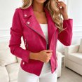 thumbnail image 2 of Unir Slim Fit Suede Biker Jacket for Women, Zip Up Button Detail, Casual Everyday Fall Winter Outerwear, 1 Piece, S-XXL, Plus Size Friendly, 2 of 5