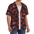 thumbnail image 2 of KLL Beef3 Print Men's Shirt Short Sleeve Button Down Summer Cuba Beach Shirts- Large, 2 of 5