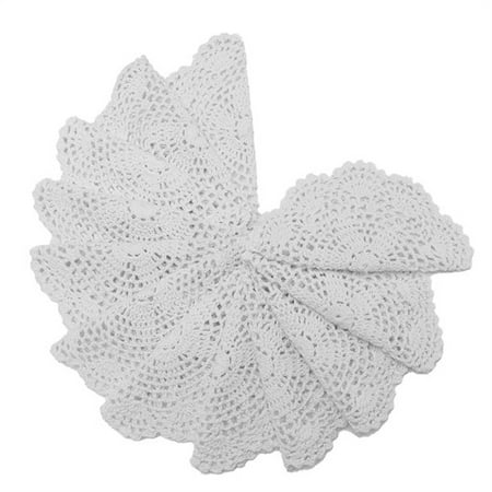 

Dainzusyful Room Decor Kitchen Gadgets Hand Knitted Hook Floral Hollowed Out Circular Decorative Pads Foreign Trade Plate Pads Insulated Table MATS 20cm Placemats