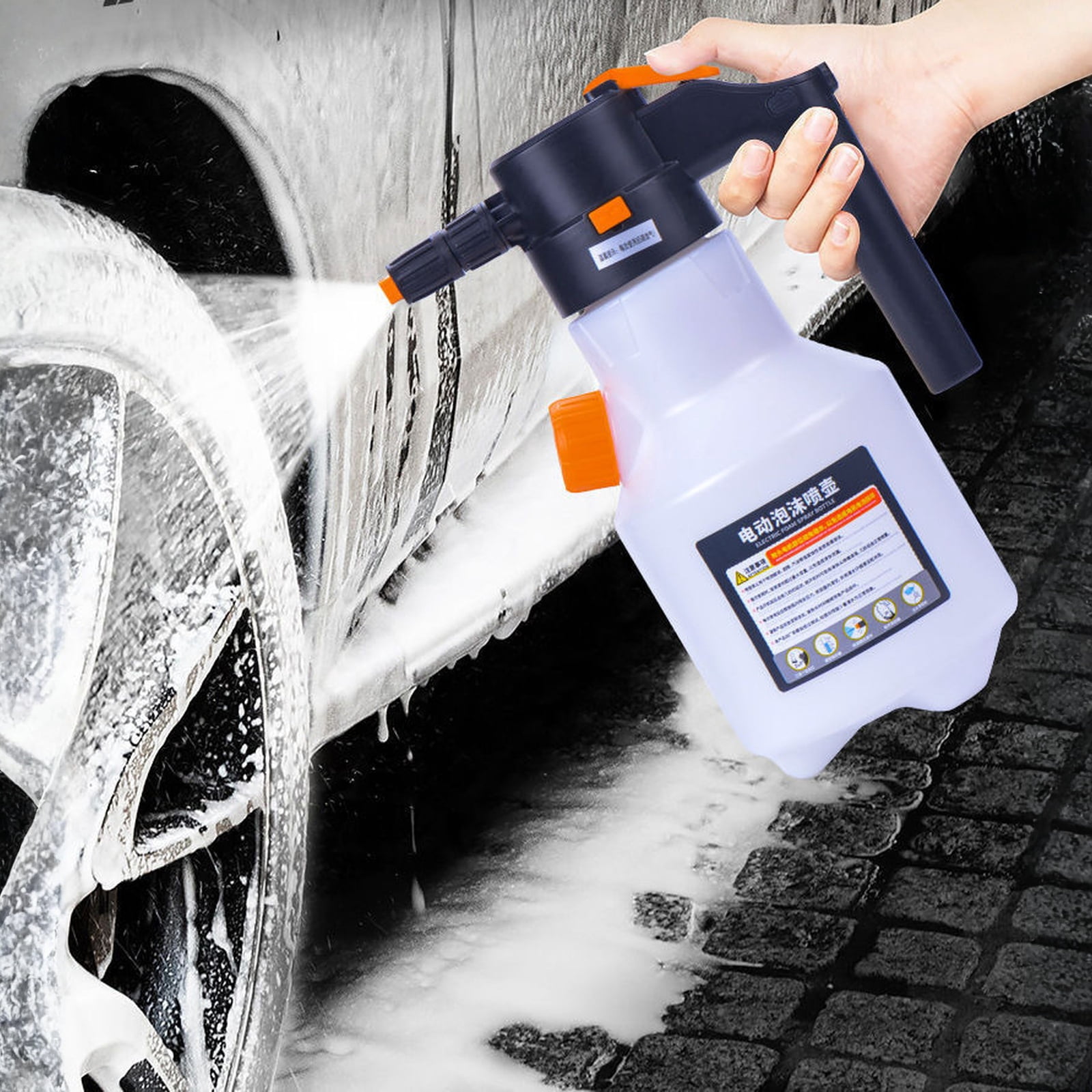 Car Wash Foam Sprayer, Electric Foam Sprayer, Pressure Bottle, Pressure Nozzle, Car Wash Foam Cannon, Outdoor Vehicle, Black Handle, 1 Pc