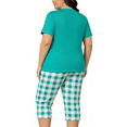 thumbnail image 3 of Plus Size Pajamas: Syphorium Womens Plus Size Pajamas, Short Sleeve Sleepwear Top with Capri Pants Prints 2 Piece Pjs Loungewear, 3 of 4