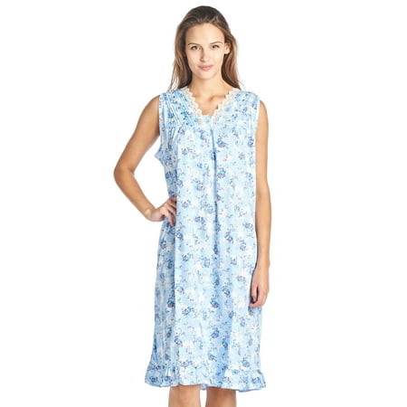 

Casual Nights Women s Sleeveless Floral Lace and Ribbon Nightgown